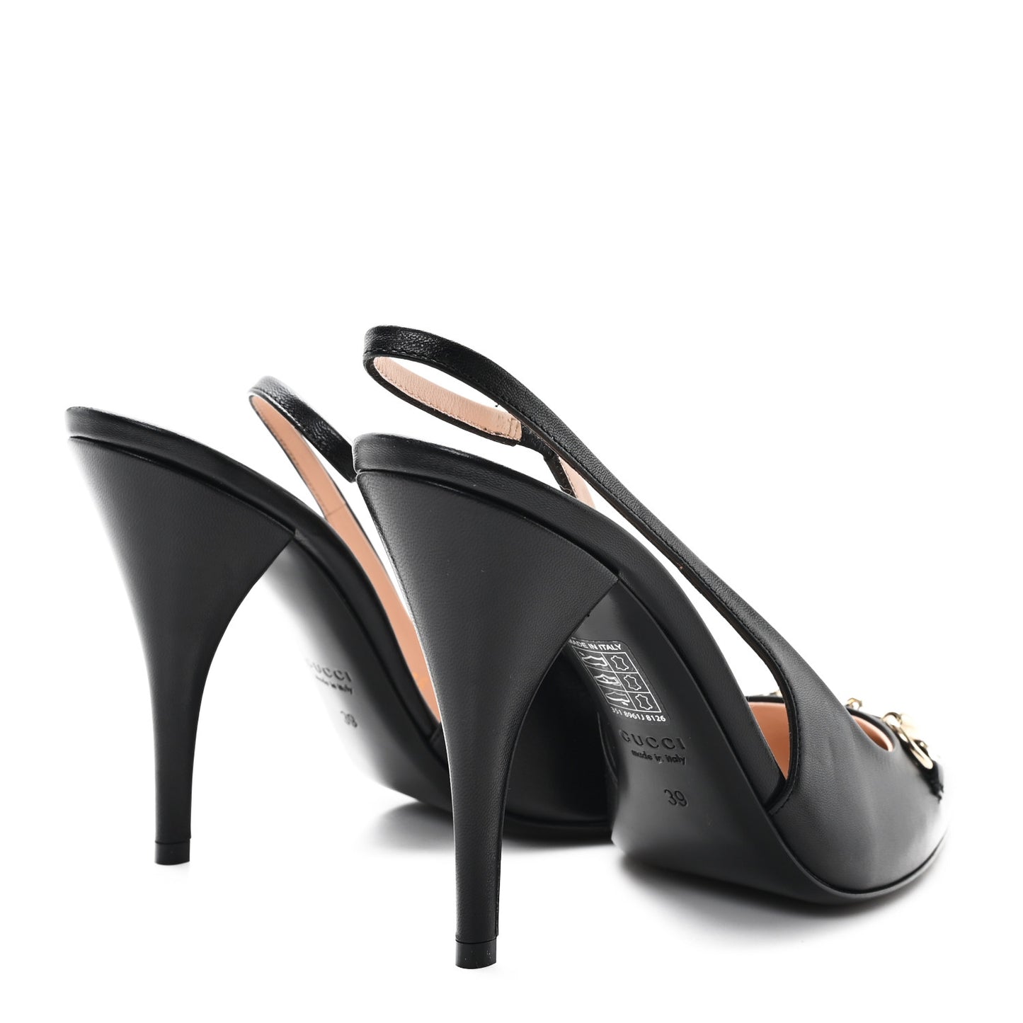 Malaga Kid Horsebit Erin 105mm Slingback Pumps 39 Black