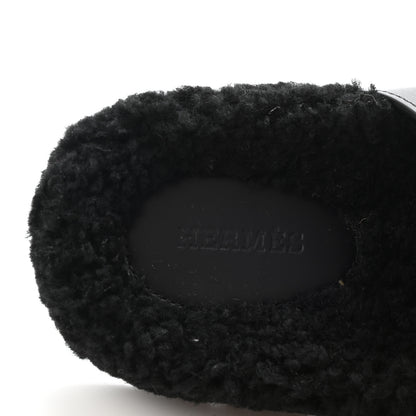 Hermes Calfskin Woolskin Womens Chypre Sandals 37 Black 6 of 9