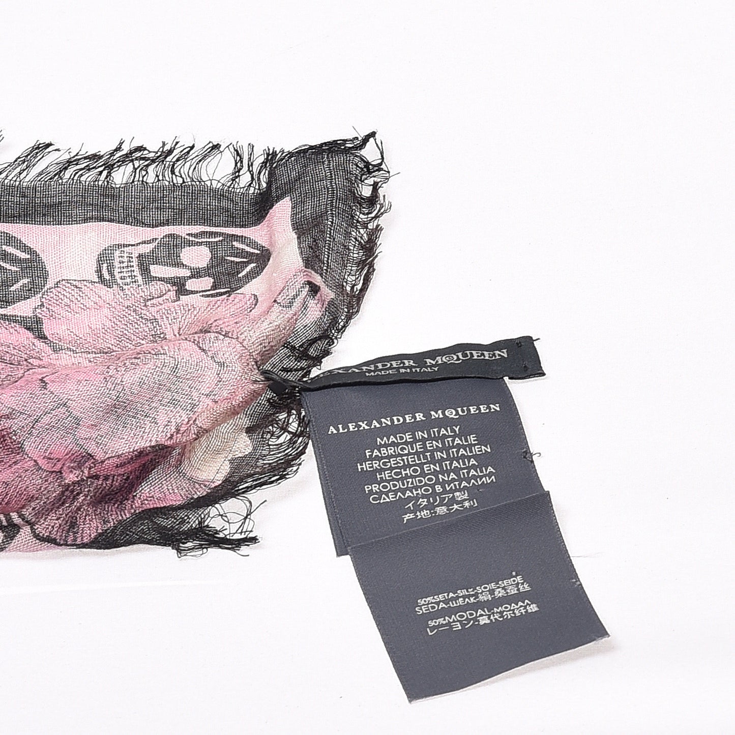 Modal Silk Hummingbird Skull Scarf Black