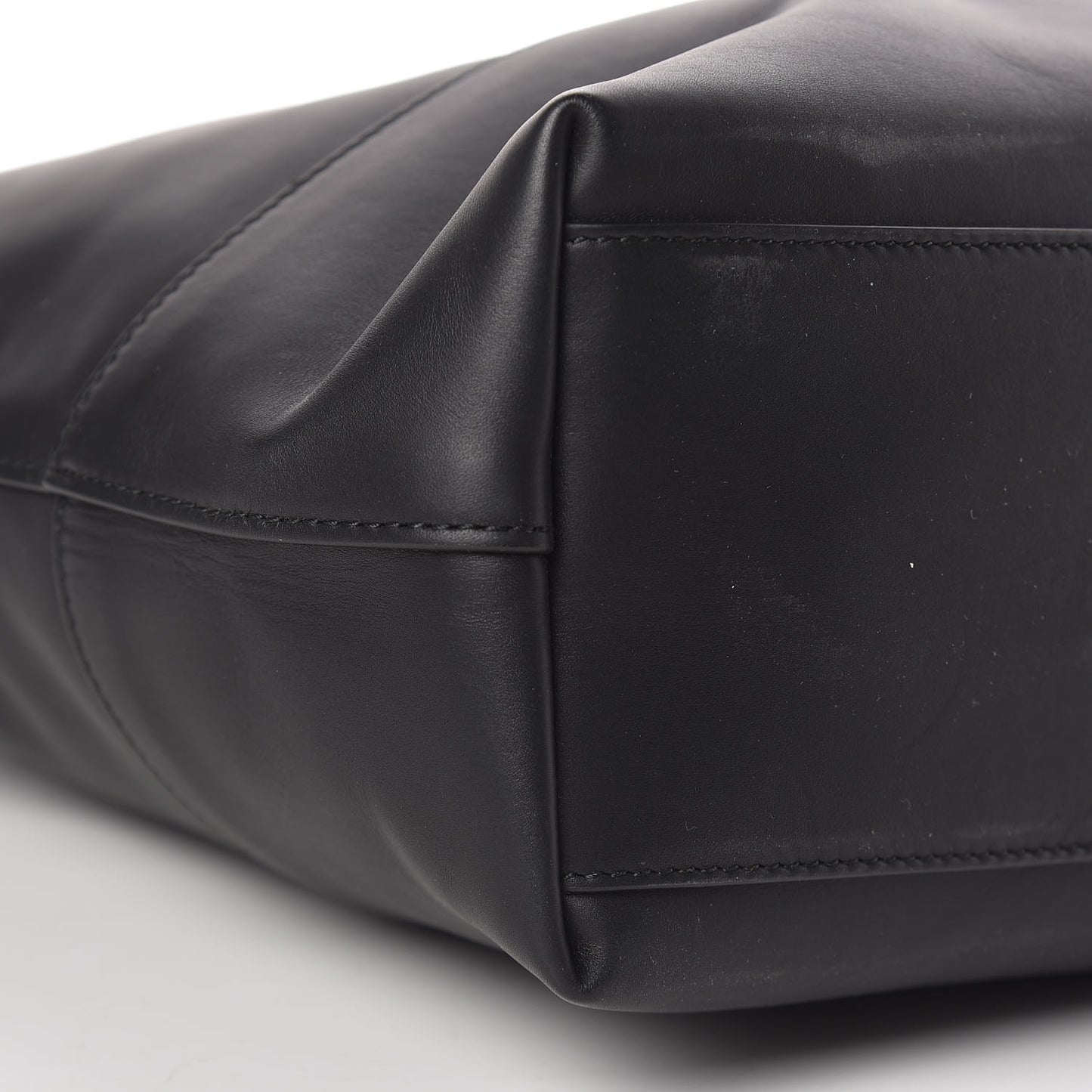 Smooth Matte Calfskin Bucket Bag Black