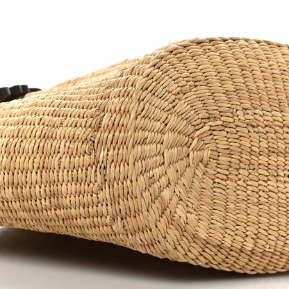 Loewe Calfskin Raffia Paulas Ibiza Small Basket Tote Bag Natural Tan 7 of 8