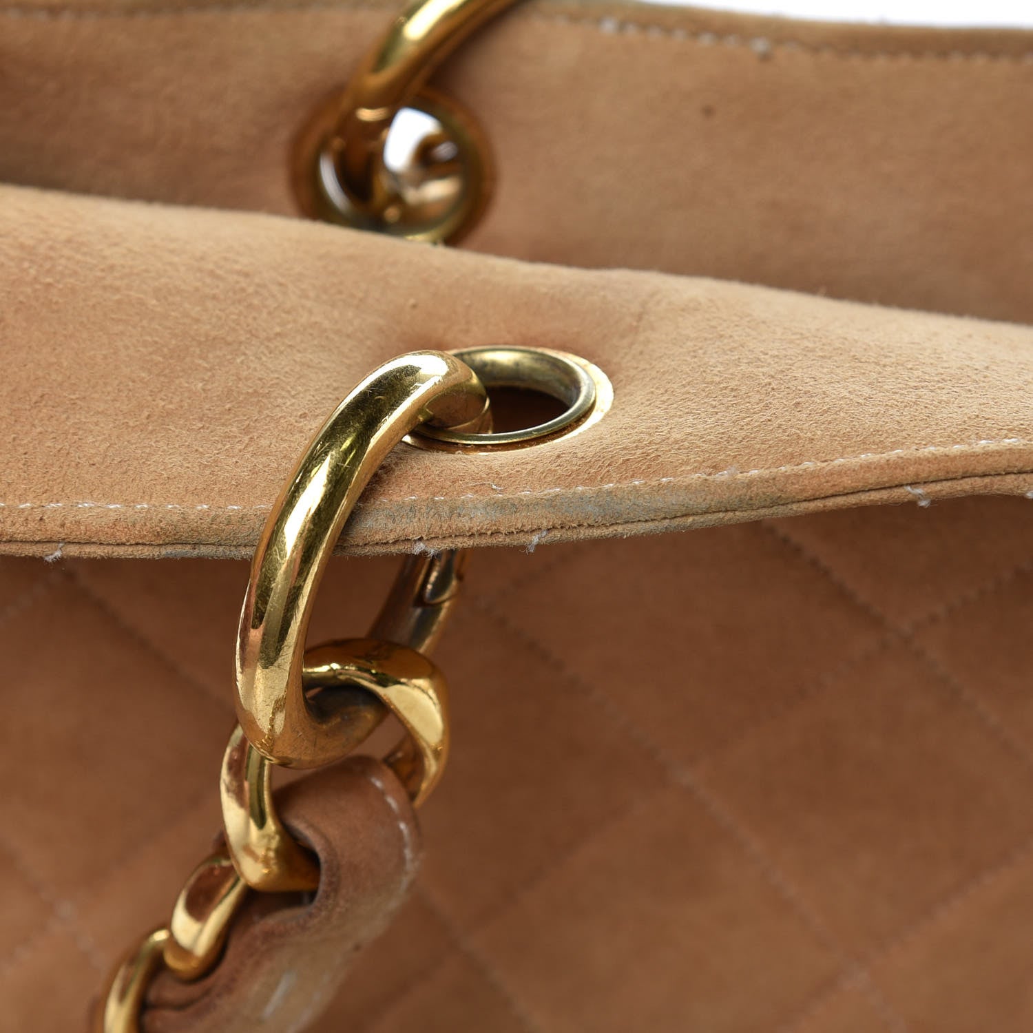 Chanel Suede Quilted Tote Beige 12 of 25