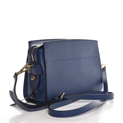 Prada Saffiano Lux Large Zip Crossbody Bag Bleuette 3 of 7