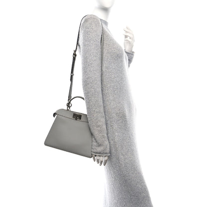 Fendi Cuoio Romano Selleria Bi-Color Small Peekaboo I SEE U Satchel Ghiaccio Asfalto 2 of 11