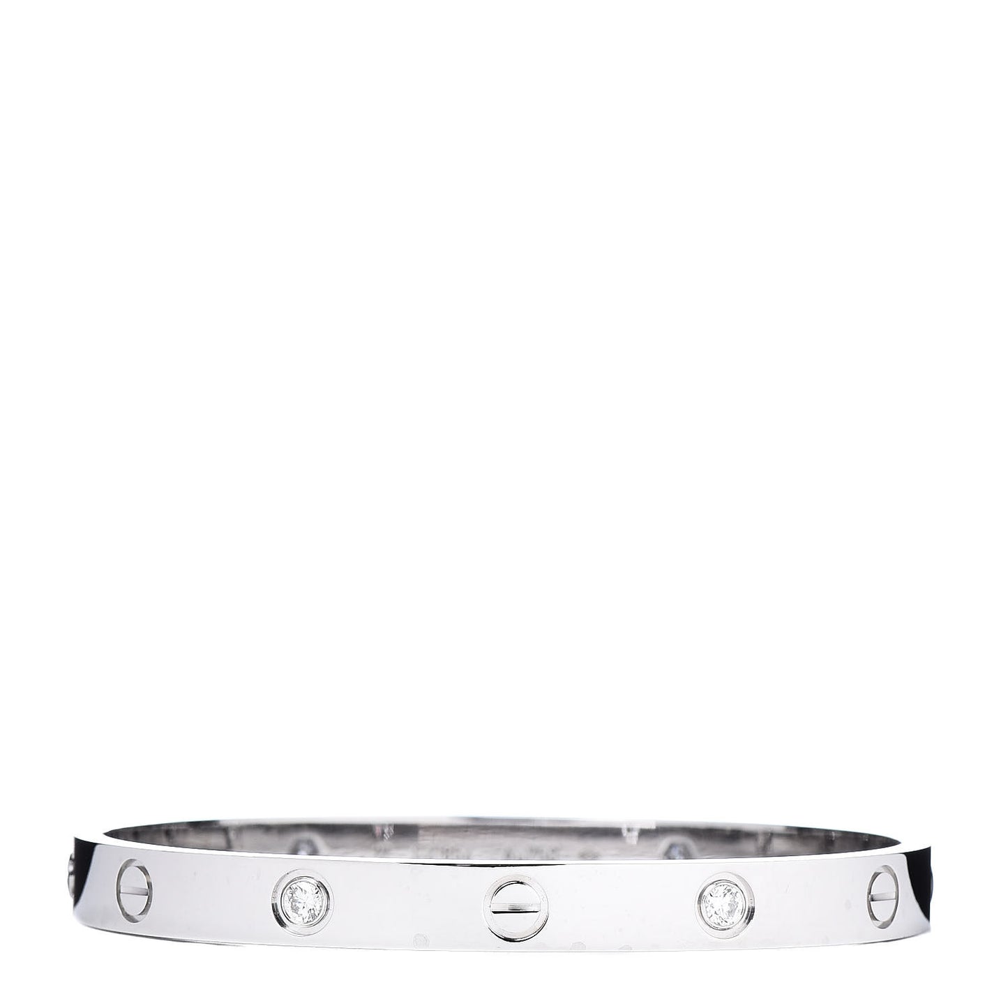 18K White Gold 4 Diamond LOVE Bracelet 17