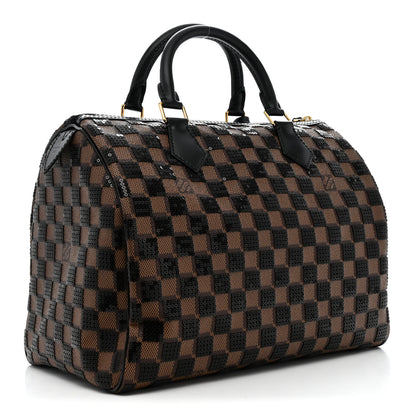 Louis Vuitton Damier Paillettes Speedy 30 Black 3 of 11