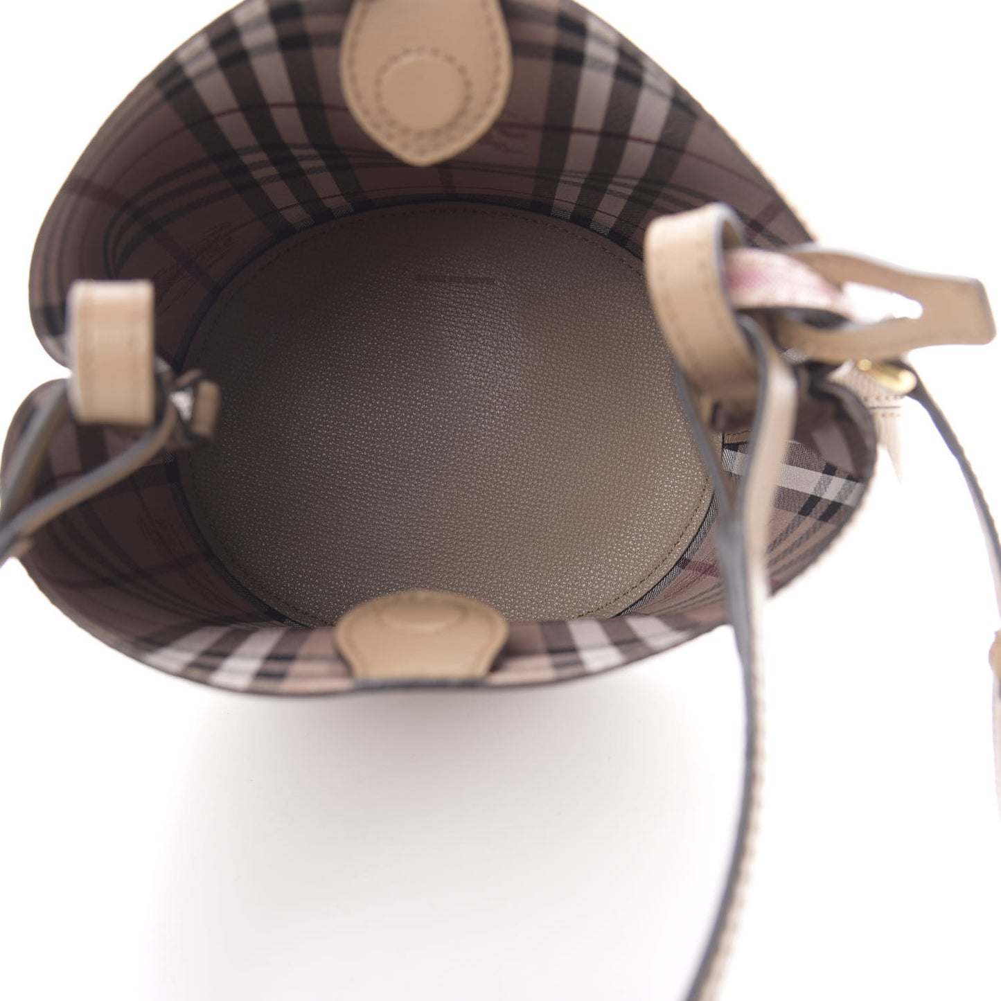 Haymarket Check Colours Small Lorne Bucket Crossbody Beige