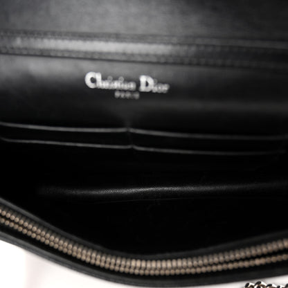 Christian Dior Grained Calfskin Diorama Wallet on Chain Pouch Black 5 of 9