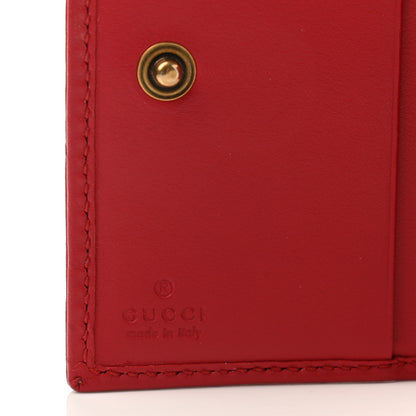 Gucci Calfskin Matelasse GG Marmont Key Case Card Holder Hibiscus Red 6 of 9