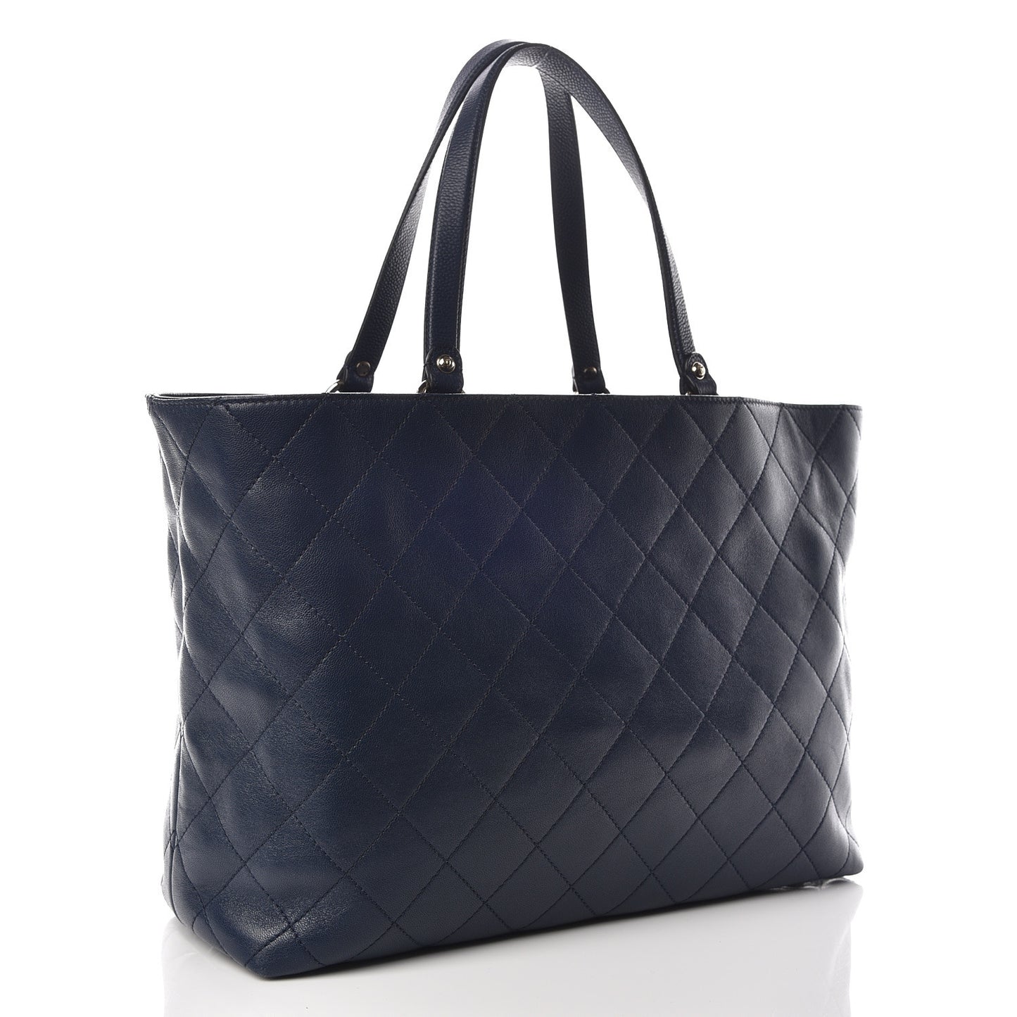 Calfskin Caviar Quilted Large Shopping Tote Blue