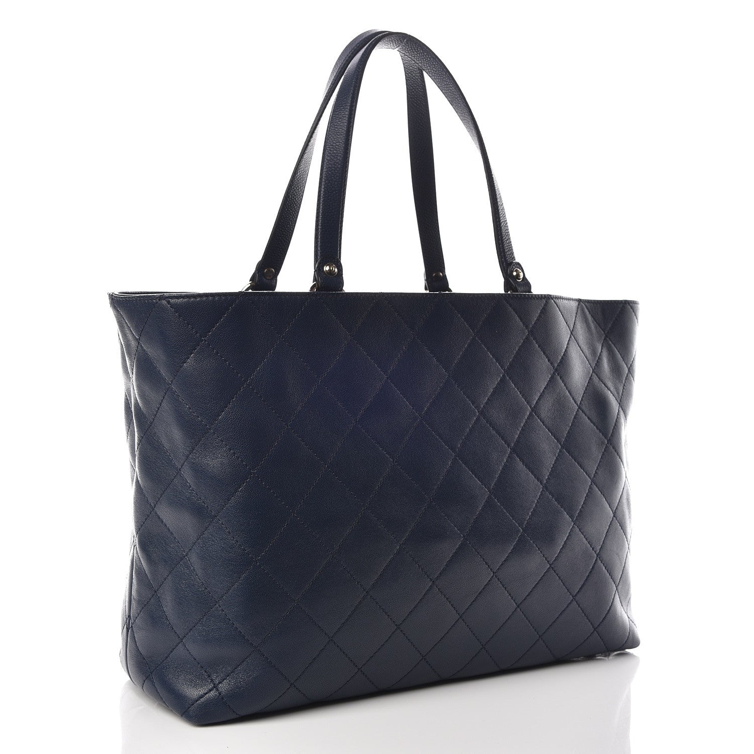 Chanel Calfskin Caviar Quilted Large Shopping Tote Blue 3 of 10