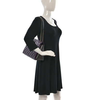 Chanel Metallic Calfskin Medium Lady Pearly Flap Dark Purple 2 of 12