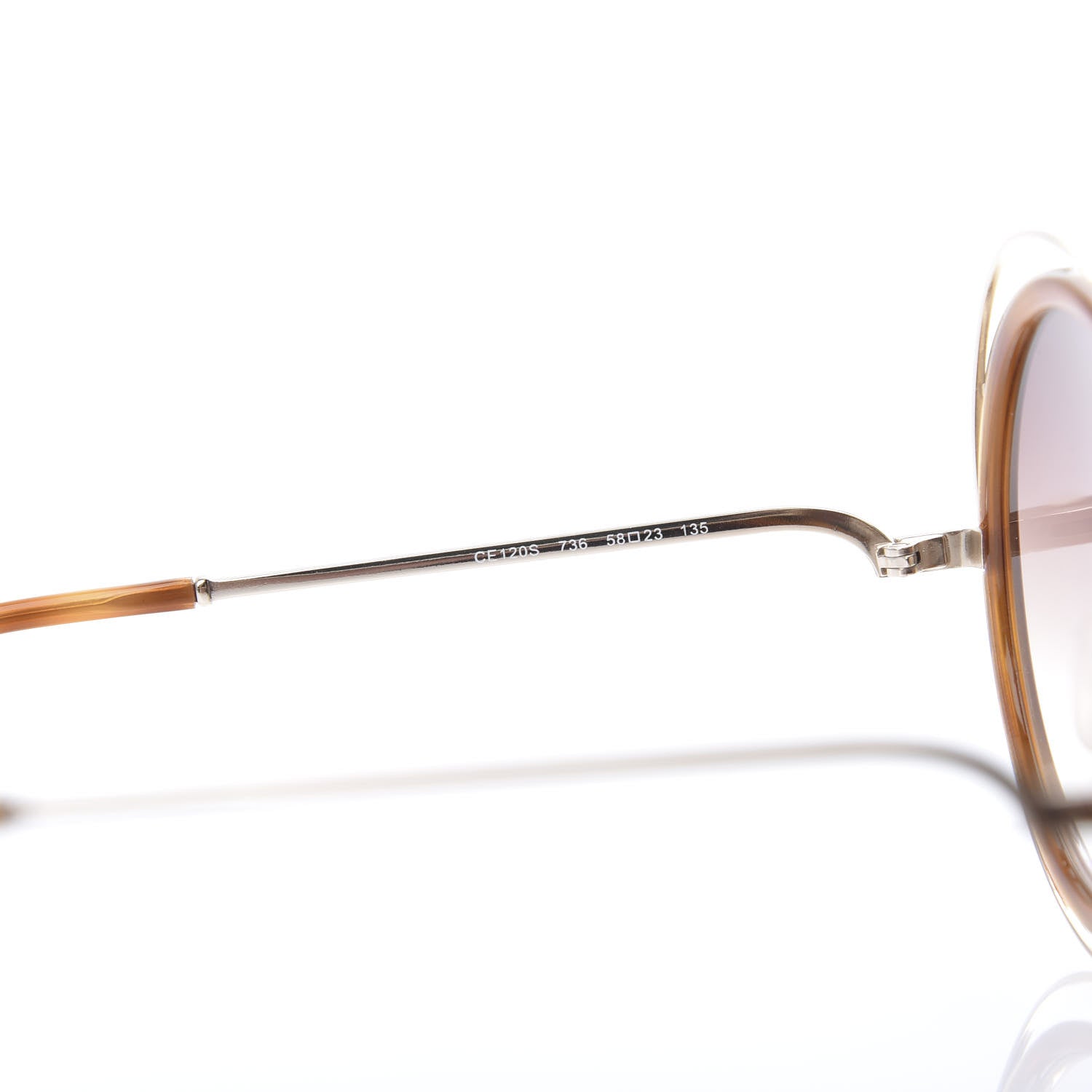 Chloe Metal Acetate Oversized Round Carlina Sunglasses CE120S Gold Blonde Havana 5 of 7