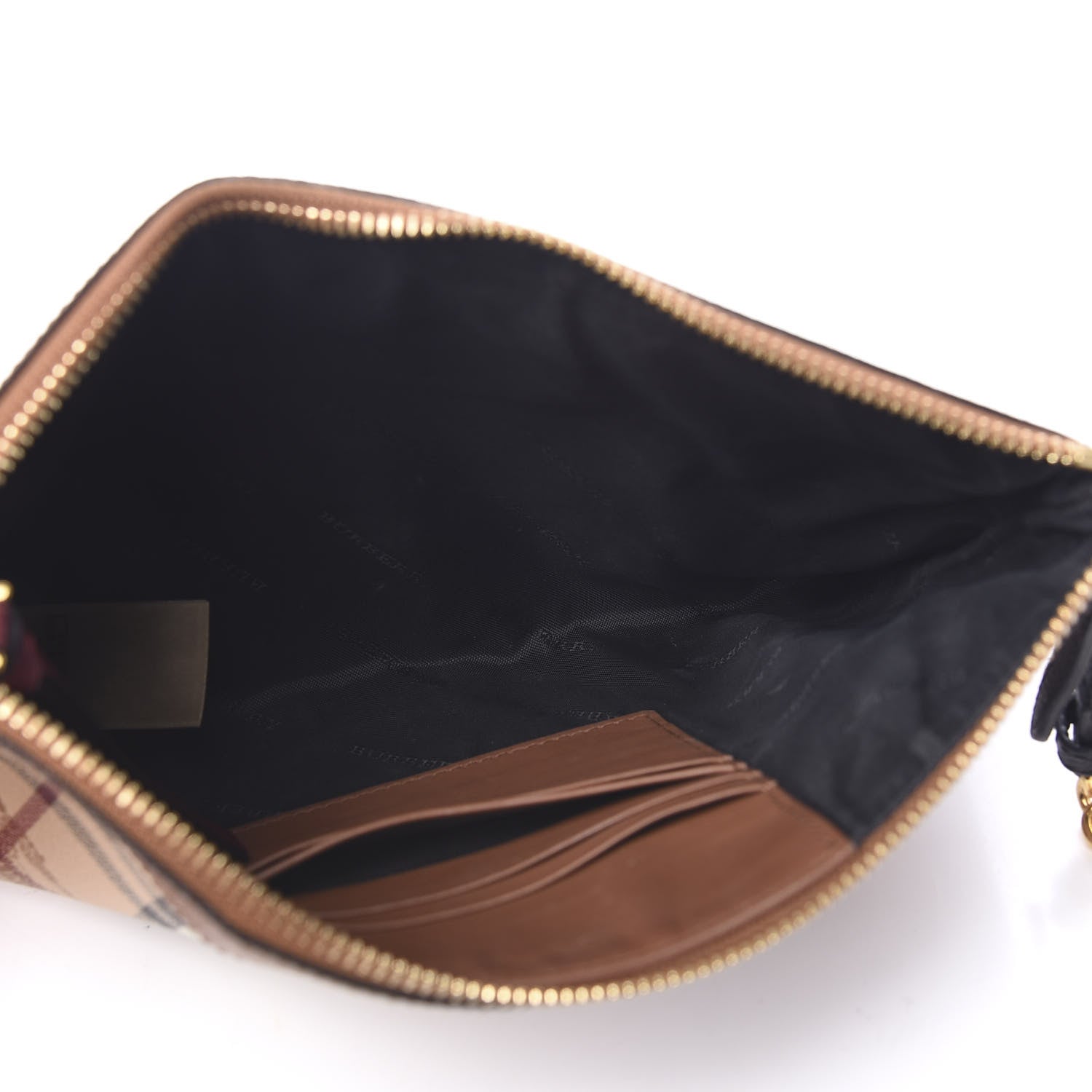 Burberry Haymarket Check Peyton Crossbody Clutch Bag Toffee 4 of 14
