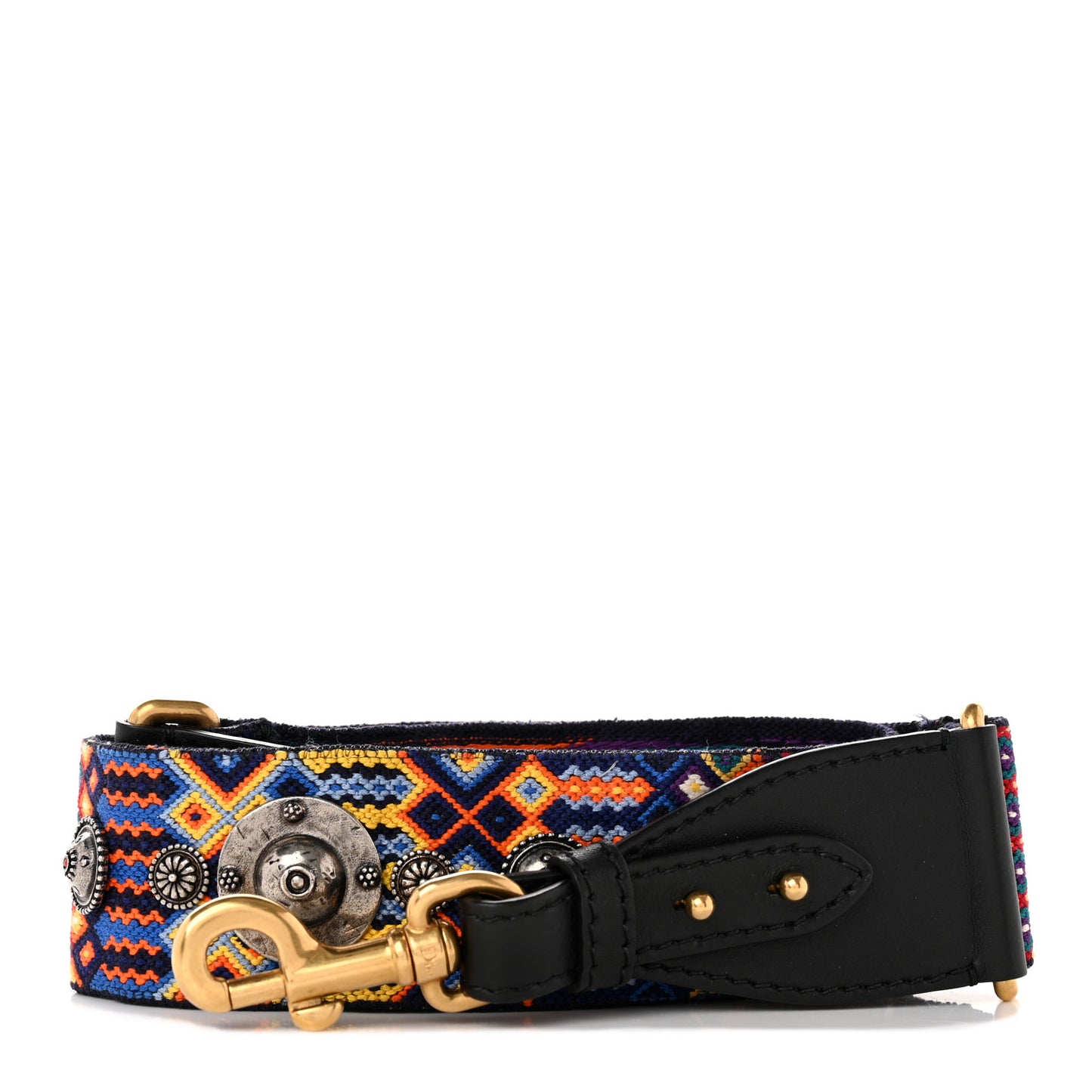 Canvas Embroidered Studded Mexico Shoulder Strap Multicolor