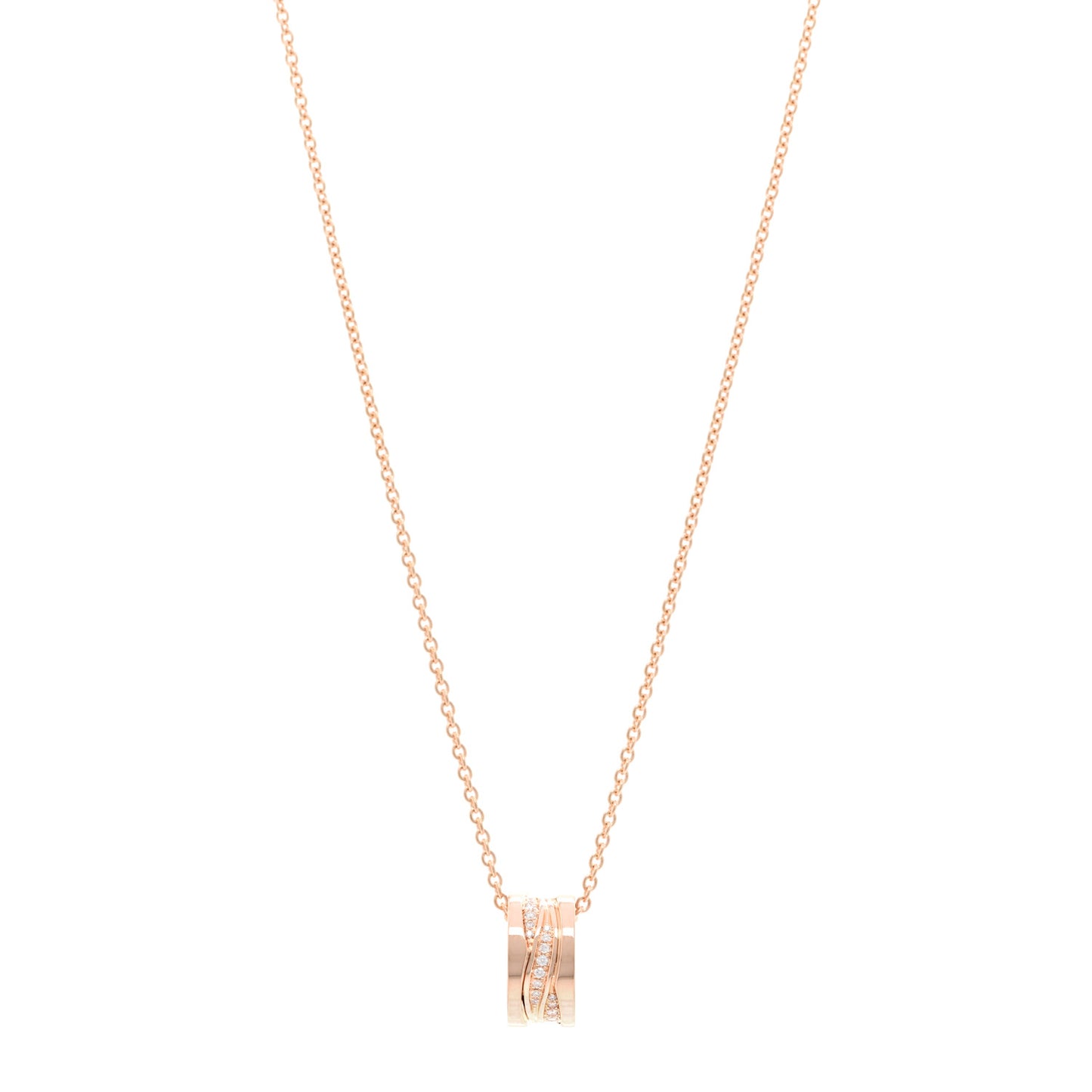 18K Rose Gold Diamond B.Zero1 Legend Pendant Necklace