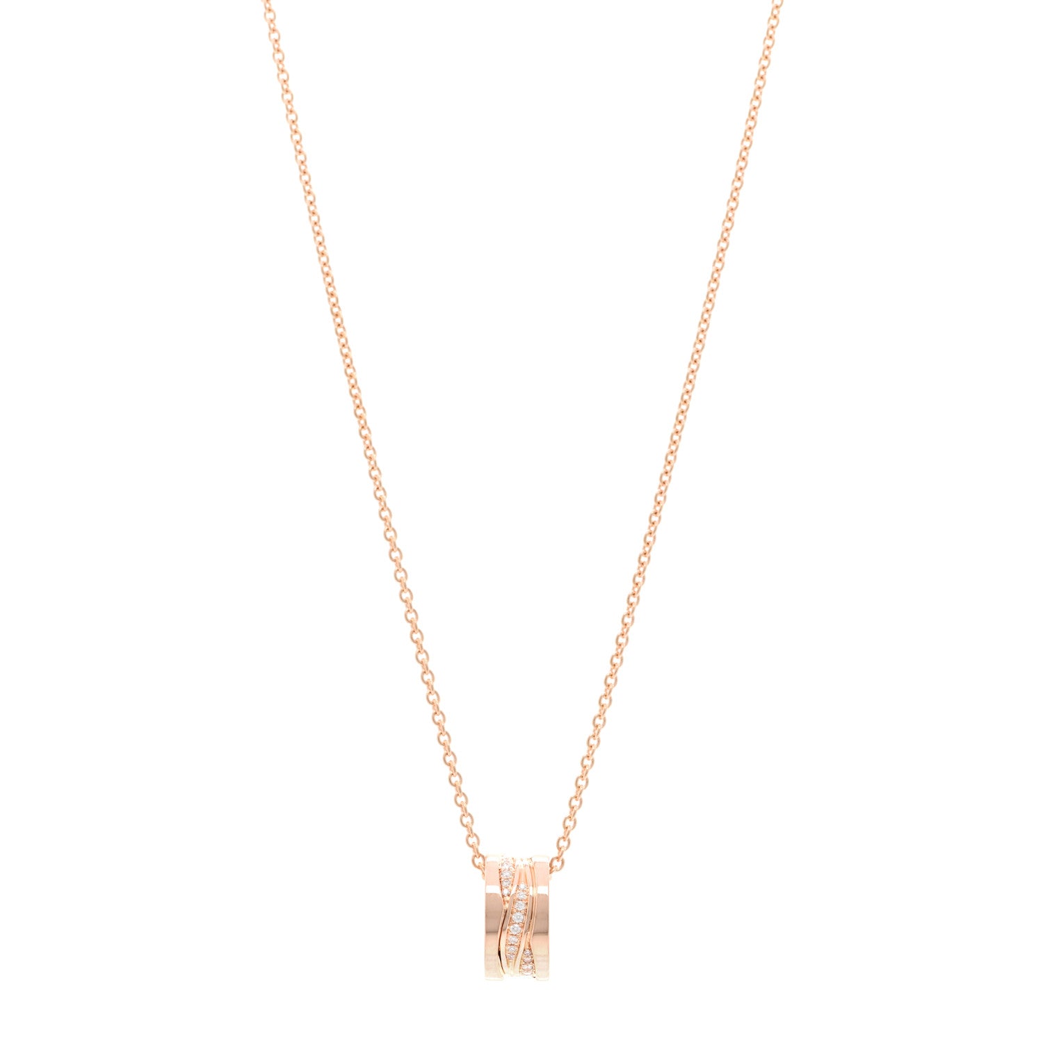 Bulgari 18K Rose Gold Diamond B.Zero1 Legend Pendant Necklace 1 of 4