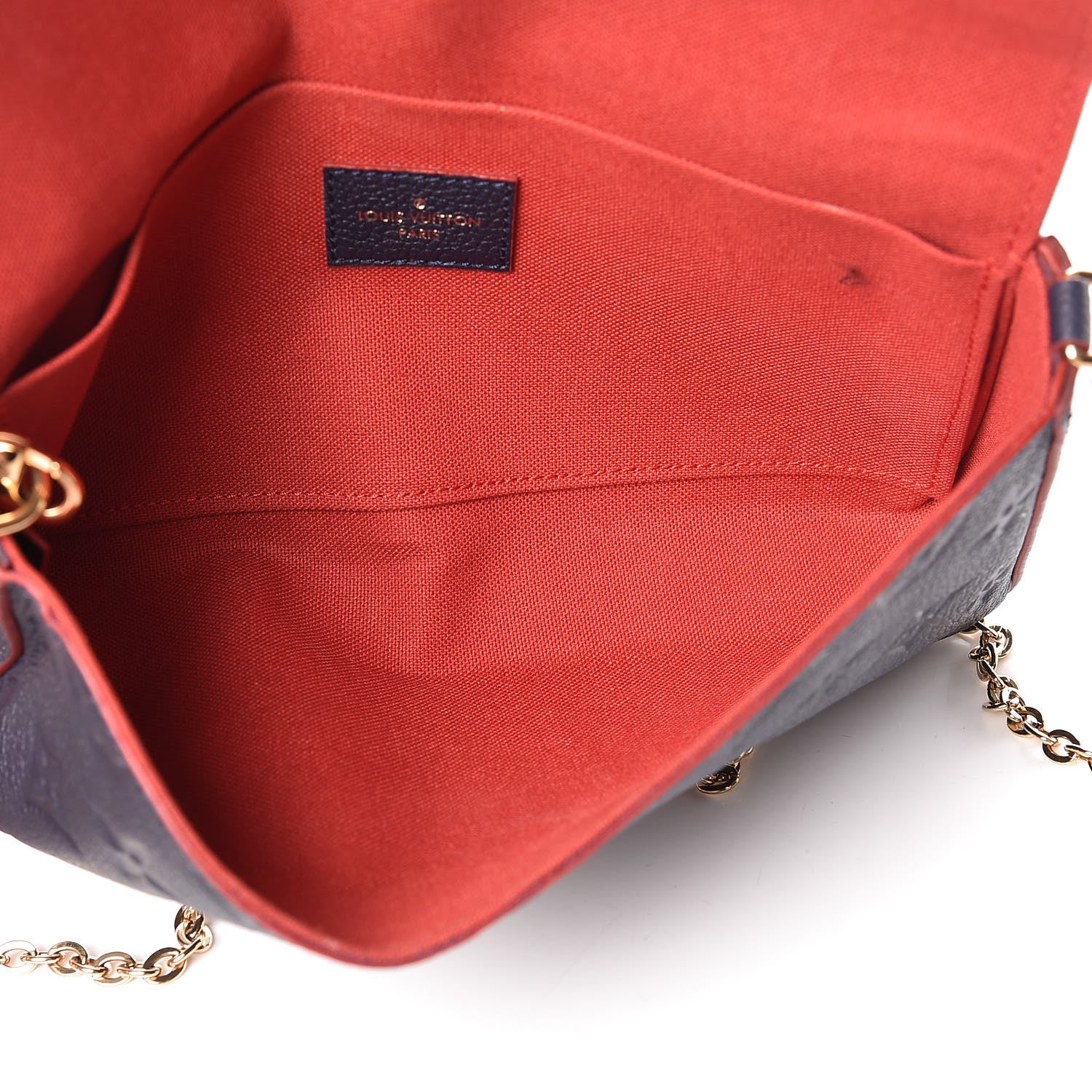 Louis Vuitton Empreinte Pochette Felicie Chain Wallet Marine Rouge 6 of 16
