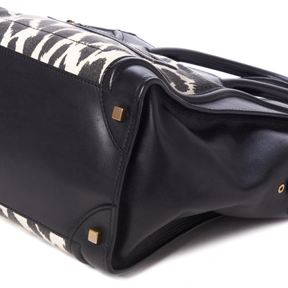 Celine Canvas Smooth Calfskin Leopard Print Mini Luggage Black 5 of 8
