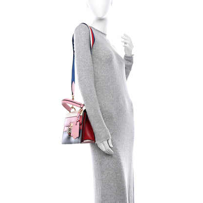 Gucci Calfskin Sylvie Web Small Queen Margaret Top Handle Bag Blue Agata Hibiscus Red Mystic White Sugar Pink 2 of 11