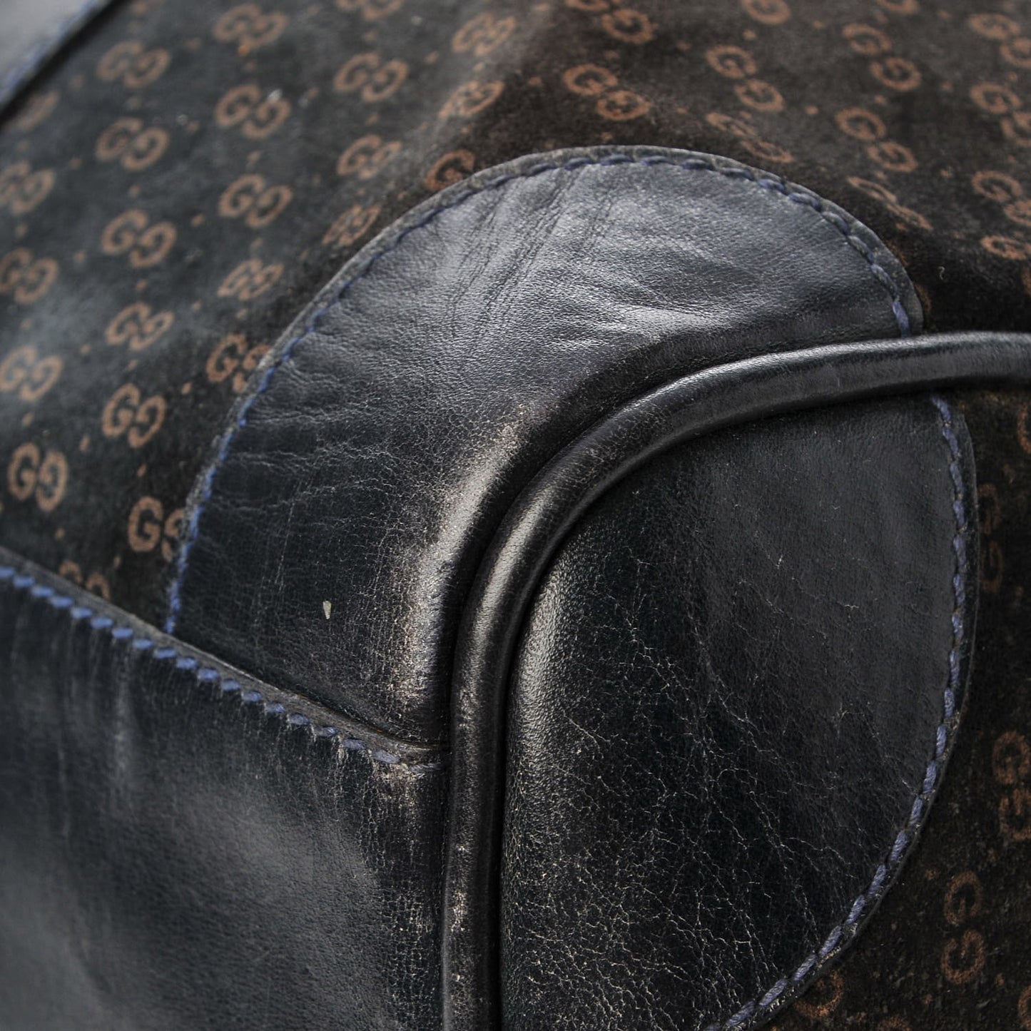 Velvet Mini GG Monogram Boston Duffle Bag Blue
