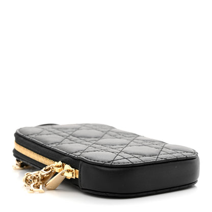 Christian Dior Lambskin Cannage Lady Dior Phone Holder Black 4 of 11