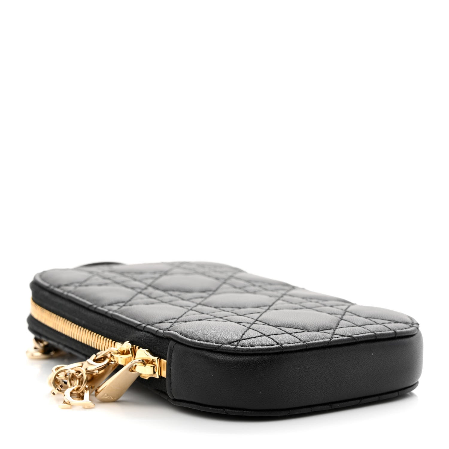 Christian Dior Lambskin Cannage Lady Dior Phone Holder Black 4 of 11