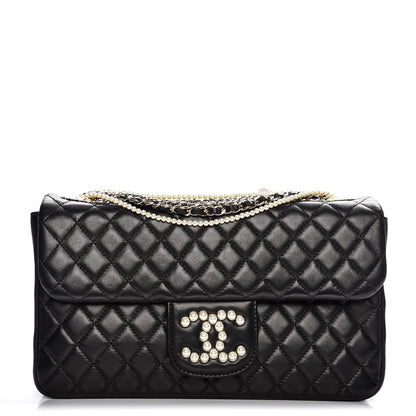 Chanel Lambskin Quilted Medium Westminster Pearl Flap Black 1 of 8