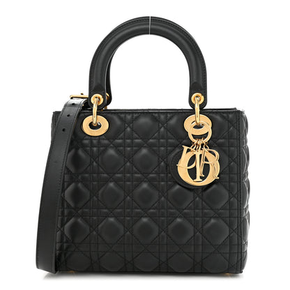 Christian Dior Lambskin Cannage Medium Lady Dior Black 1 of 12
