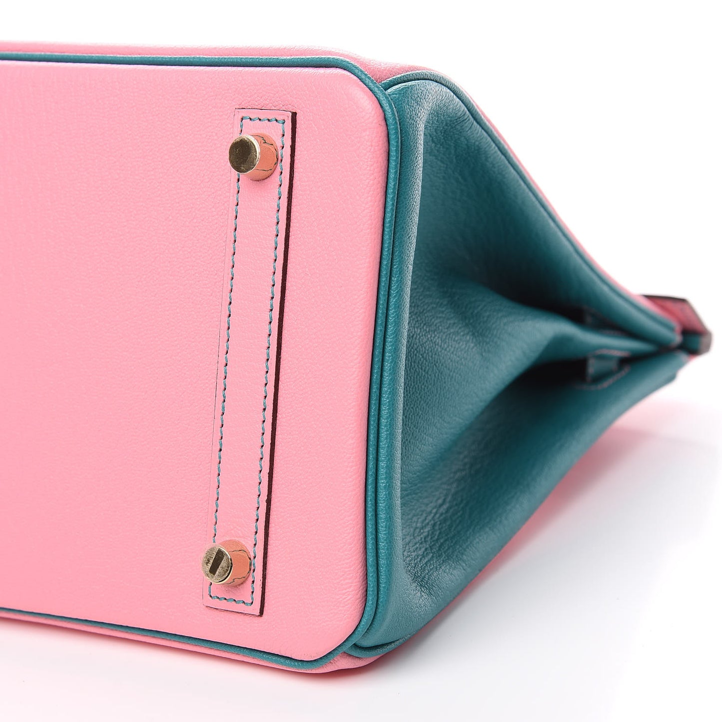 Chevre Mysore Horseshoe Birkin 30 Rose Confetti Bleu Paon