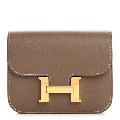 Hermes Evercolor Constance Slim Wallet Etoupe 1 of 10