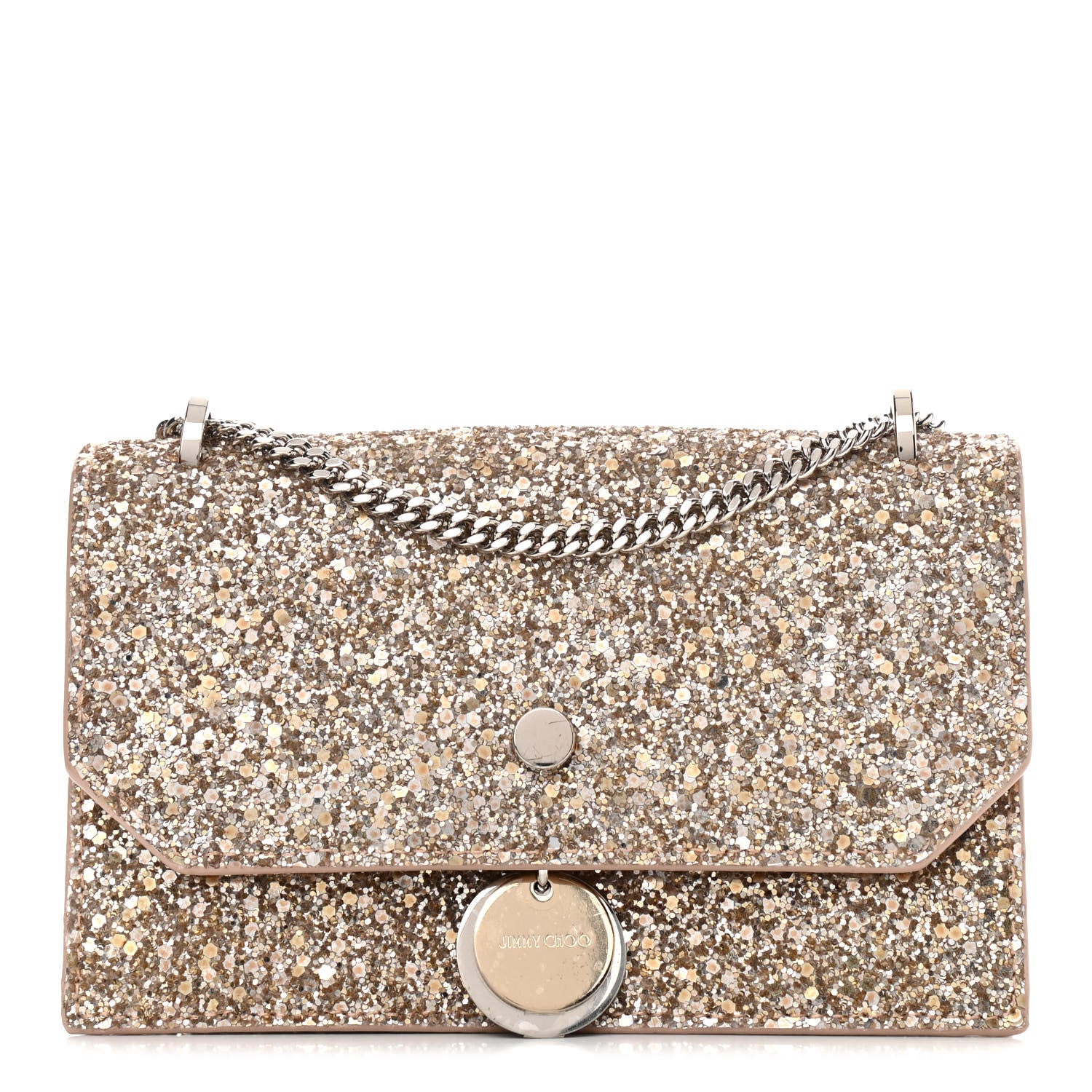 Jimmy Choo Coarse Glitter Mini Finley Shoulder Bag Ballet Pink 1 of 11