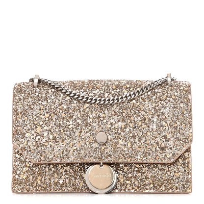 Jimmy Choo Coarse Glitter Mini Finley Shoulder Bag Ballet Pink 1 of 11