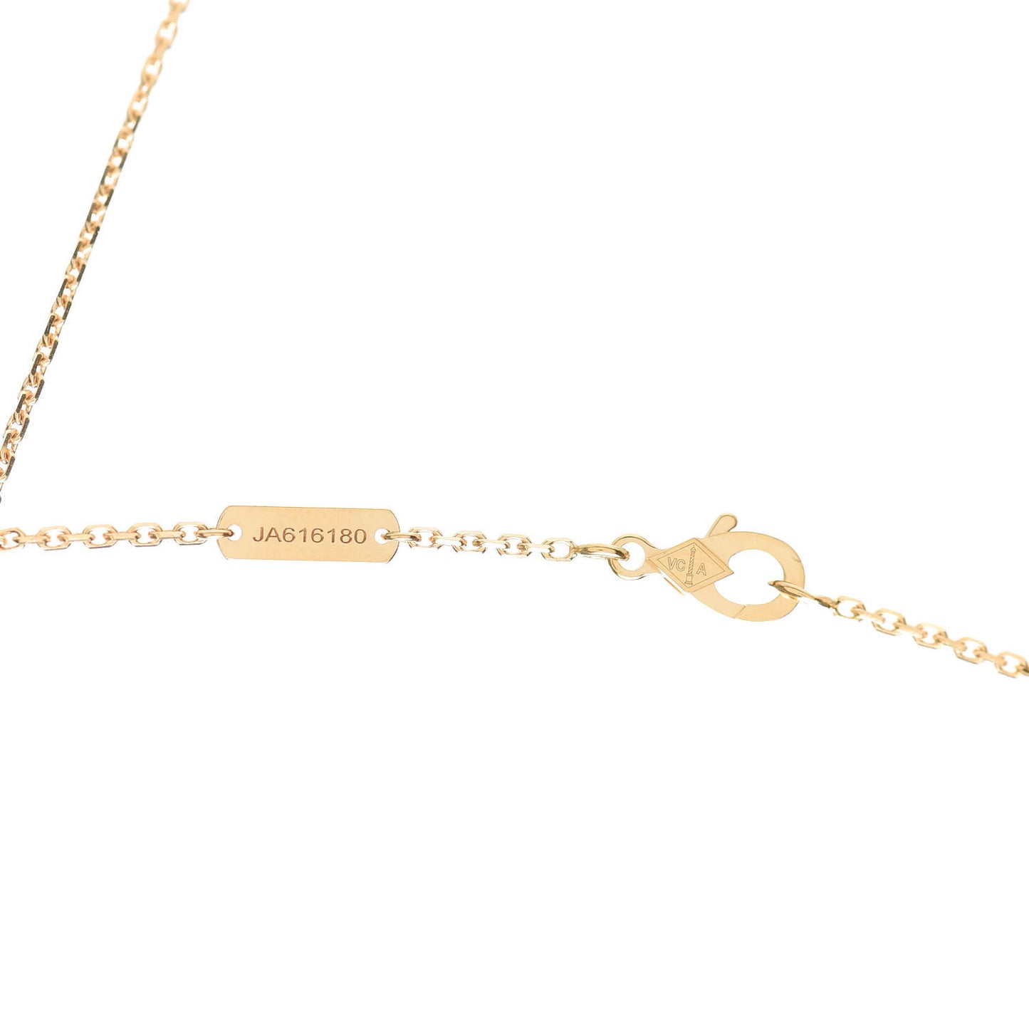 18K Yellow Gold Mother of Pearl Vintage Alhambra Pendant Necklace