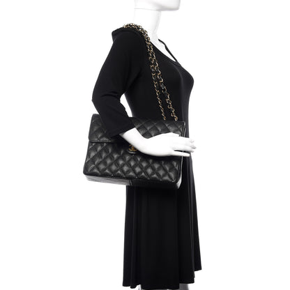 Chanel Caviar Quilted Jumbo Single Flap Black 2 of 13