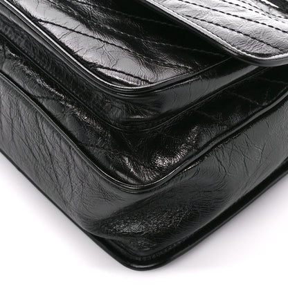 Saint Laurent Crinkled Calfskin Matelasse Monogram Medium Niki Chain Satchel Black 11 of 11