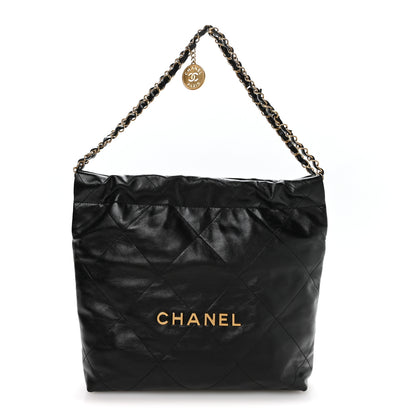 Chanel Shiny Calfskin Quilted Small Chanel 22 Black 1 of 11