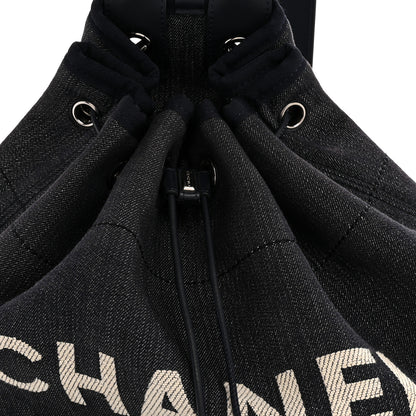 Chanel Canvas Large Deauville Backpack Denim Blue 8 of 15