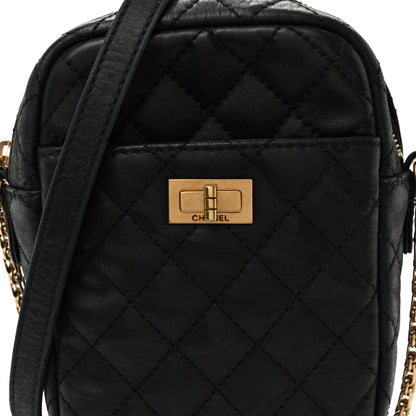 Chanel Nubuck Iridescent Calfskin Quilted Reissue Camera Case Black 10 of 12