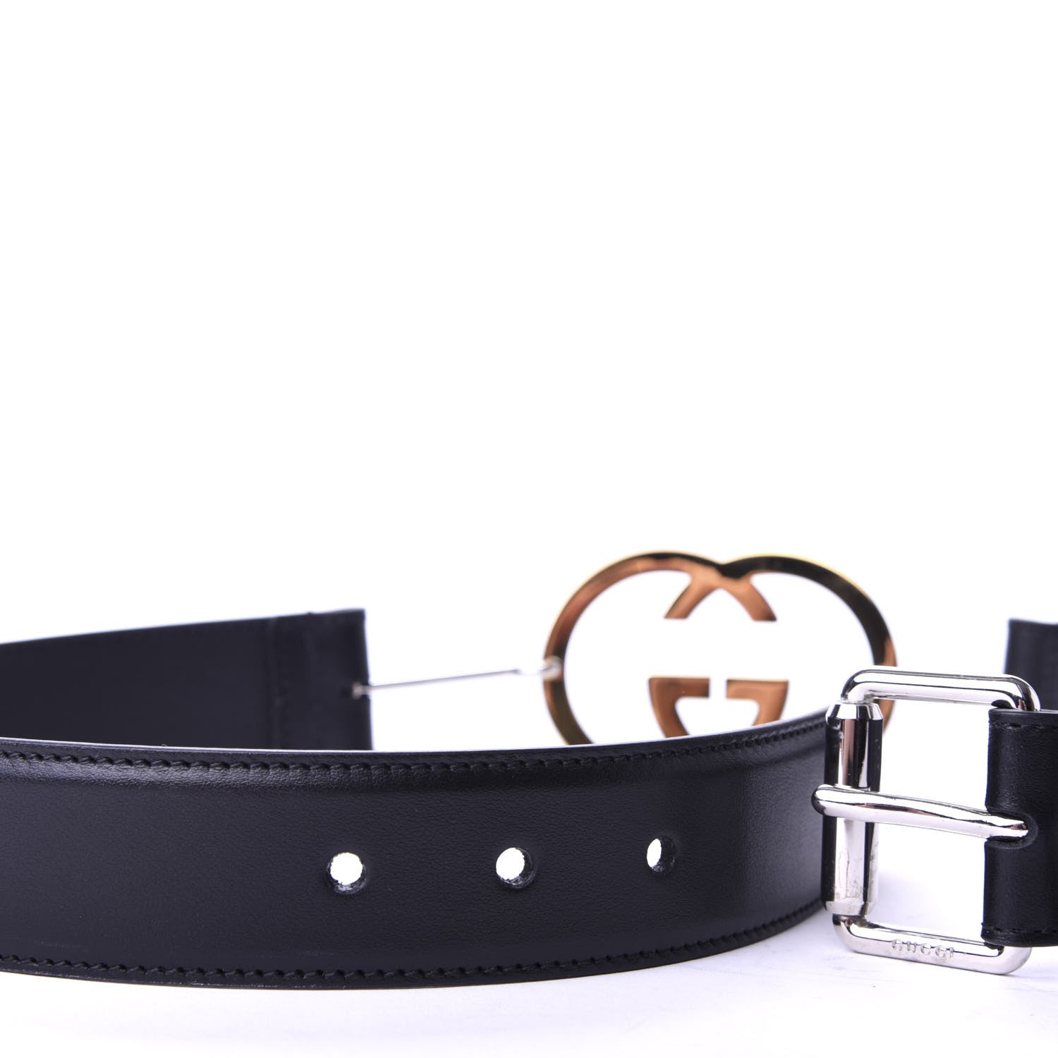 Gucci Calfskin Interlocking G Buckle Belt 80 32 Black 5 of 5