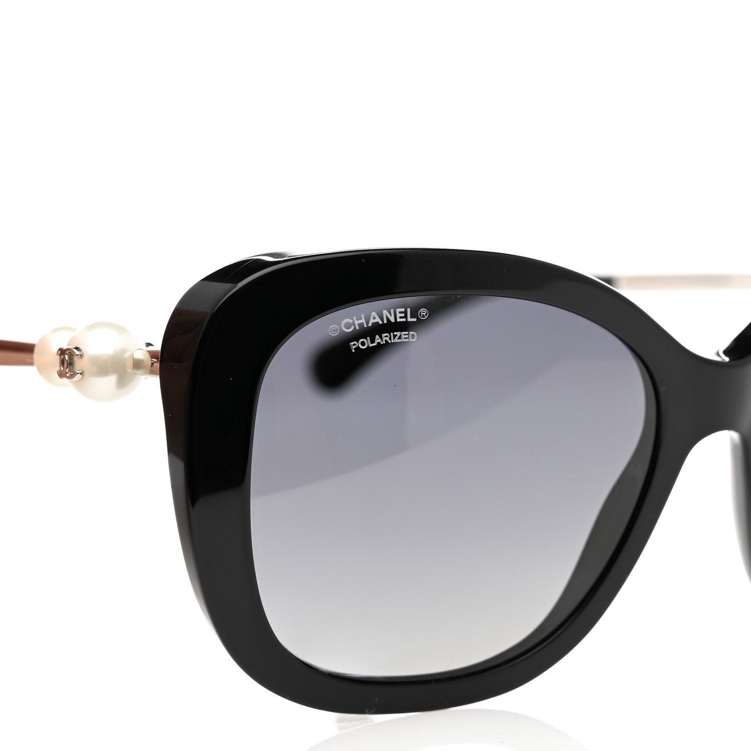 Chanel Acetate Polarized Butterfly Winter Pearl Sunglasses 5339-H Black 5 of 8