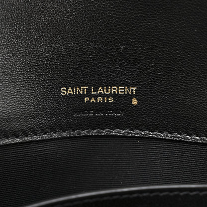 Saint Laurent Lambskin Chevron Quilted Small Loulou Black 7 of 11