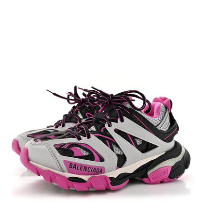 Balenciaga Mesh Nubuck Effect Fabric LED Womens Track Sneakers 36 Grey Pink Black 3 of 10