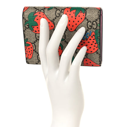 Gucci GG Supreme Monogram Strawberry Card Case 2 of 6