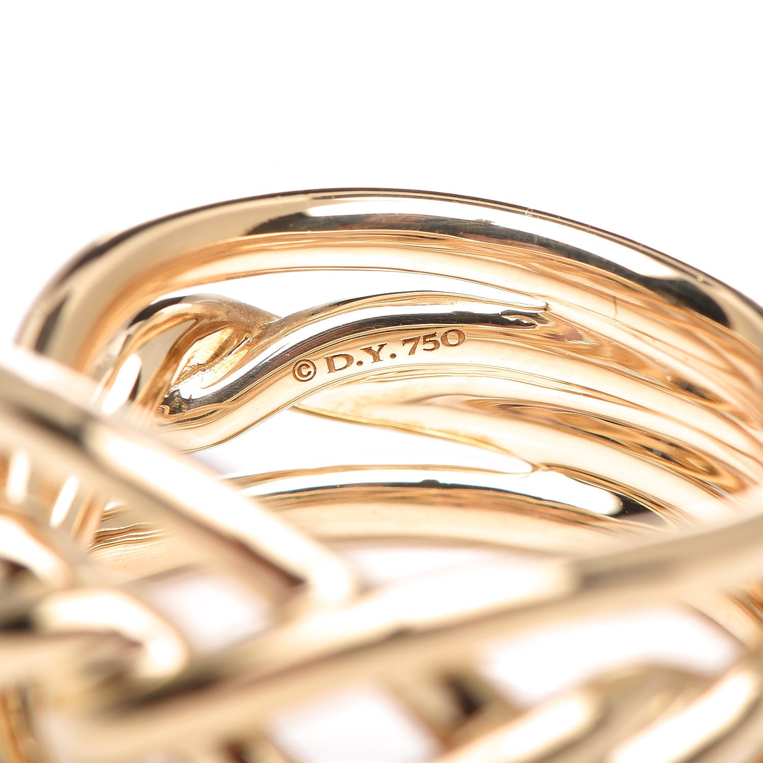 David Yurman 18K Yellow Gold 11.5mm Continuance Ring 49 5 4 of 4