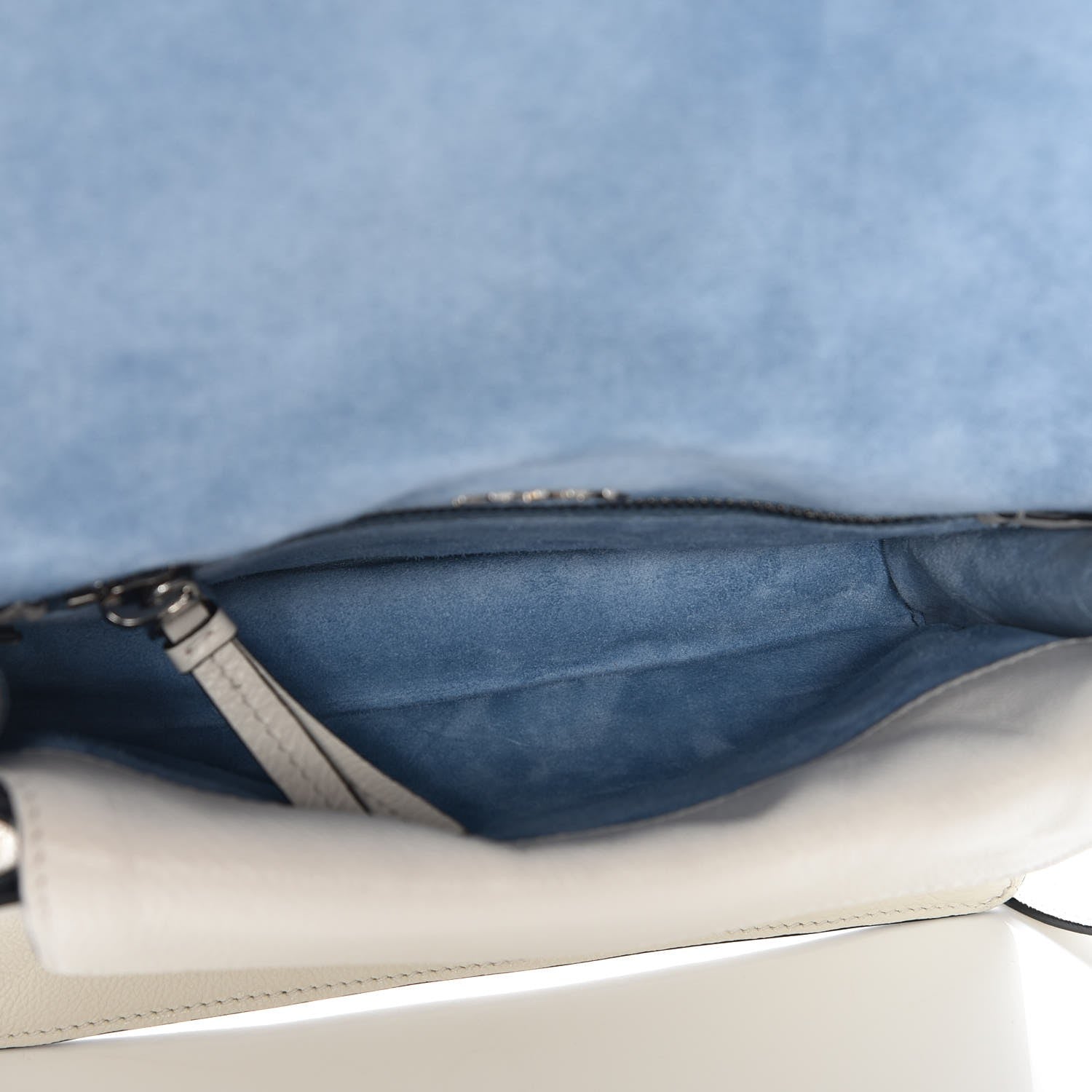 Prada Glace Calf Studded Etiquette Flap Bianco Astra 5 of 10