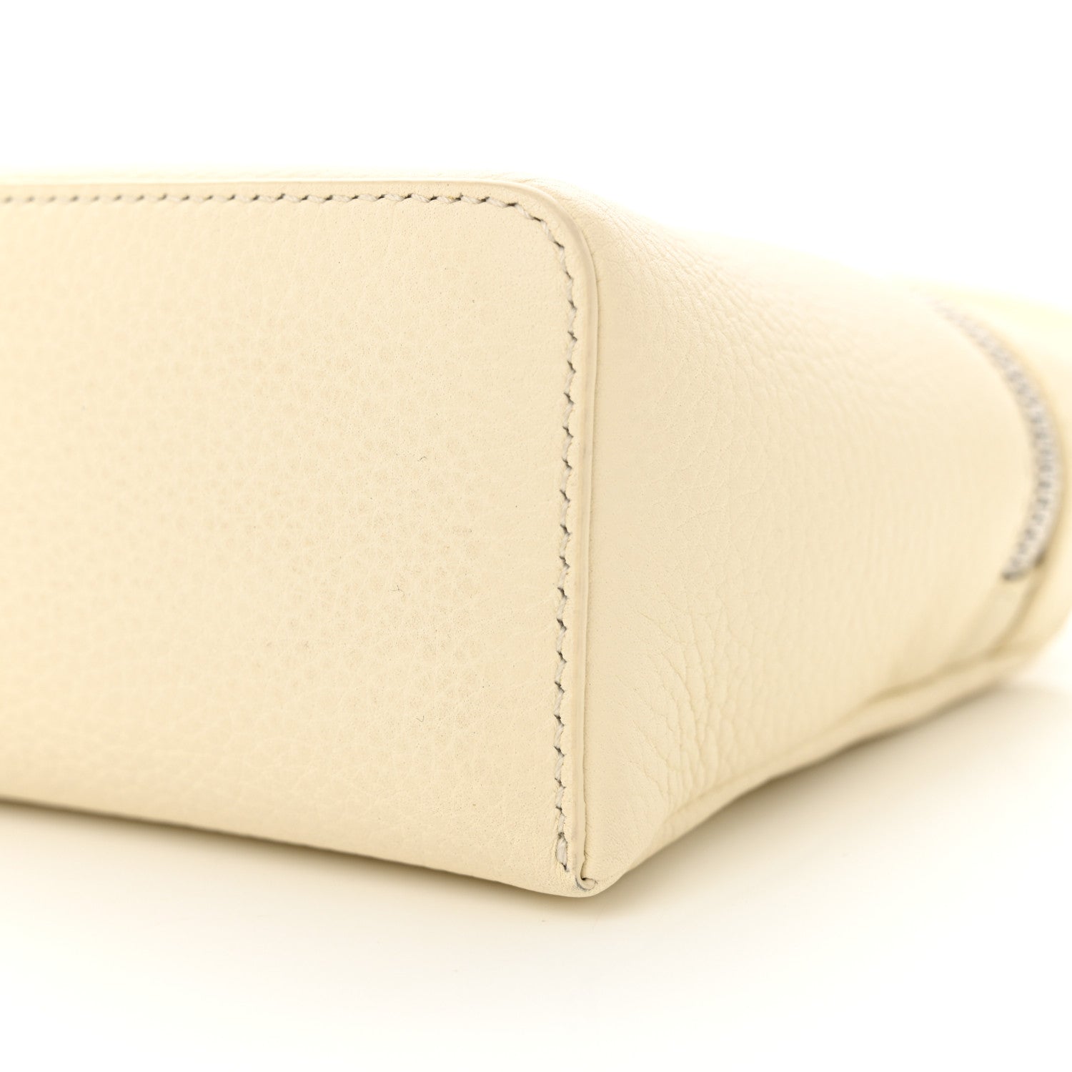 Loro Piana Grained Calfskin L19 Extra Pocket Pouch Whisper White