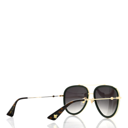 Gucci Web Aviator Sunglasses GG0062S Green Red 4 of 8
