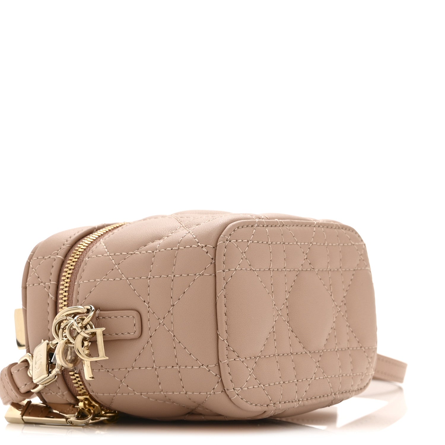 Christian Dior Lambskin Cannage Micro Lady Dior Vanity Case Rose Des Vents 9 of 10