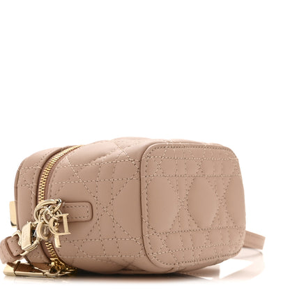 Christian Dior Lambskin Cannage Micro Lady Dior Vanity Case Rose Des Vents 9 of 10